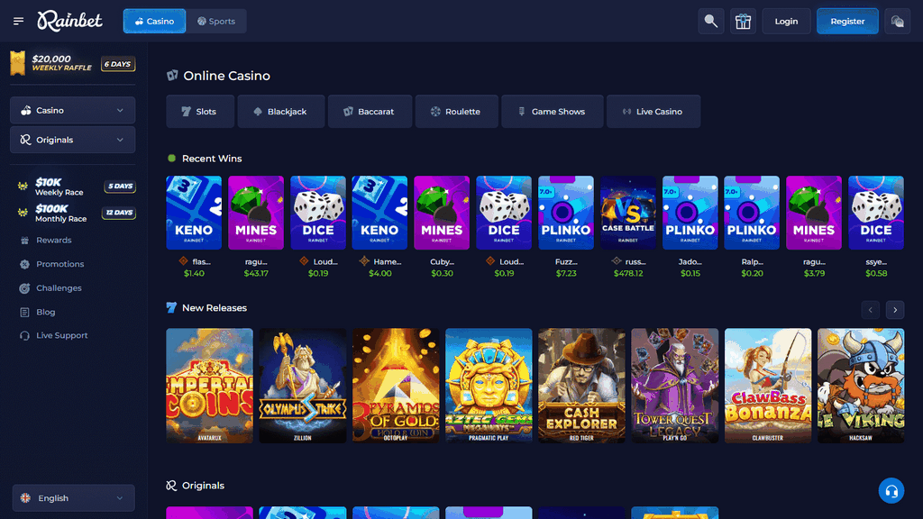 Avis sur RainBet Casino - Classement Experts et Joueurs (2026)