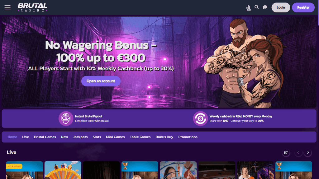 Brutal Casino Evaluation|Brutal Casino Site Reward Code: Stand Up to EUR1,000 in Bonus Money